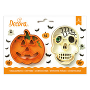 decora halloween cookie cutter pumpkin and skul