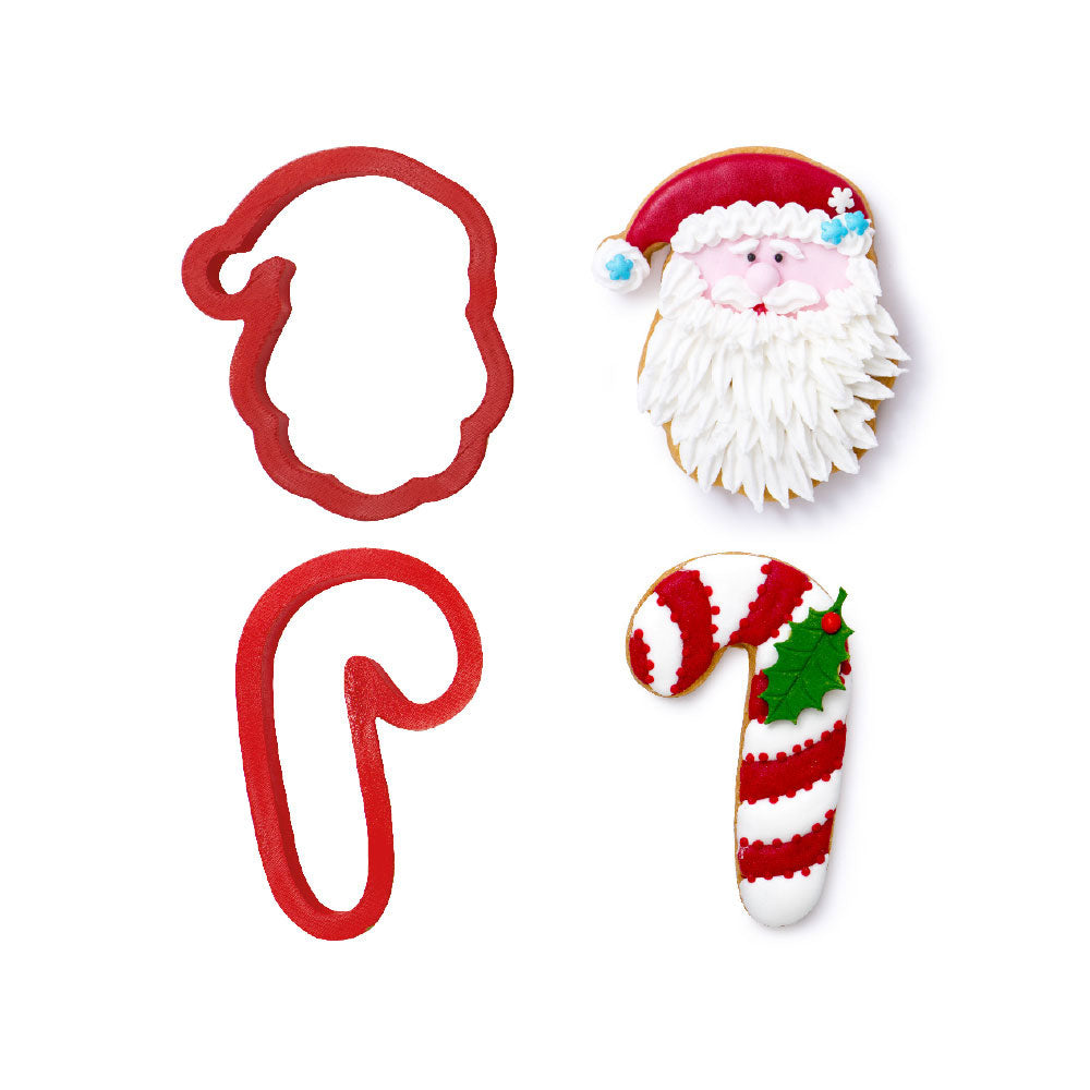 decora cookie cutter santa and candy cane