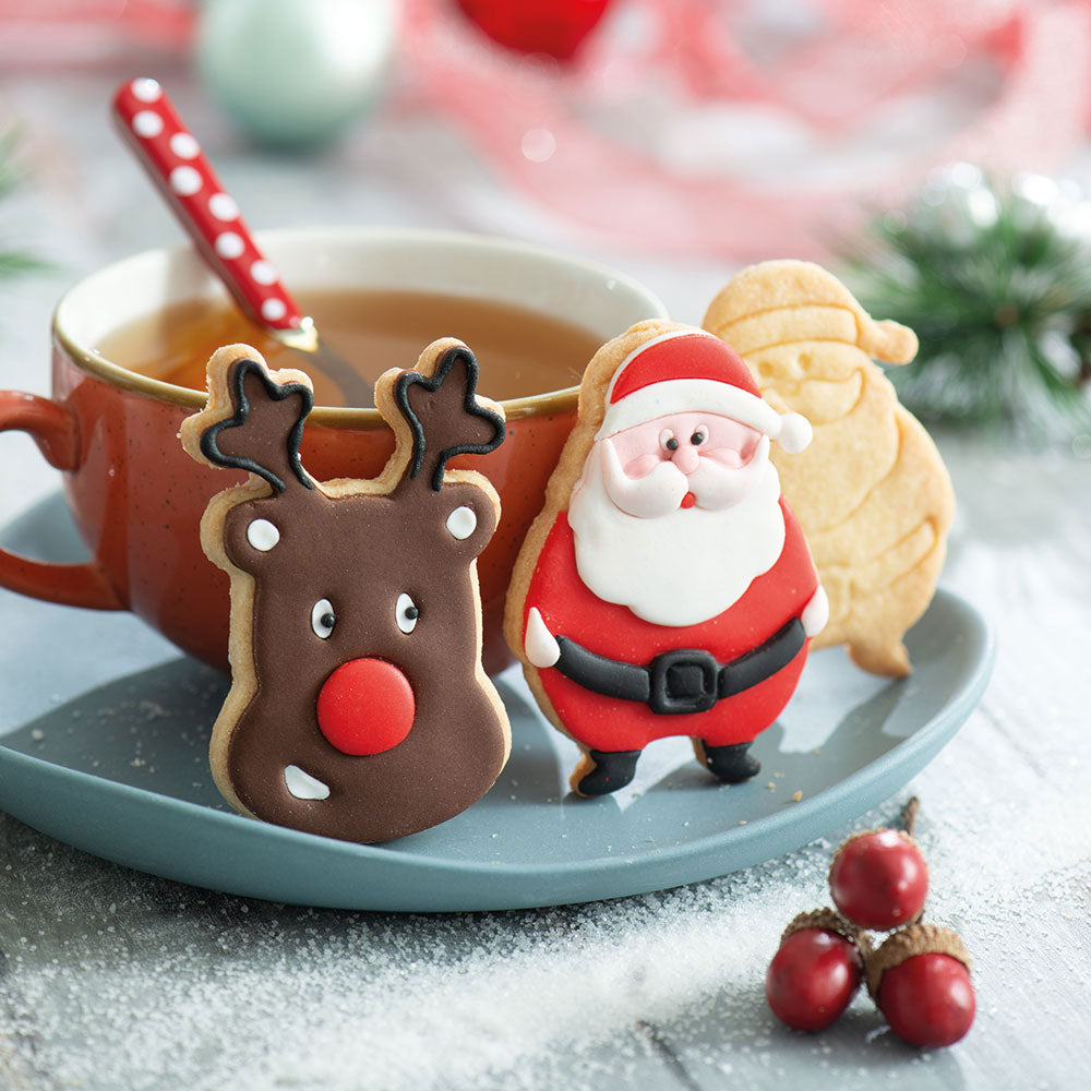 decora christmas cookie cutter santa and reindeer
