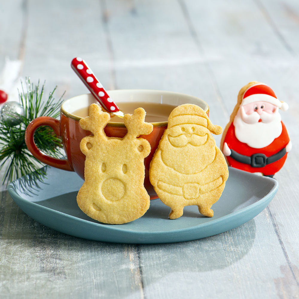 decora christmas cookie cutter santa and reindeer