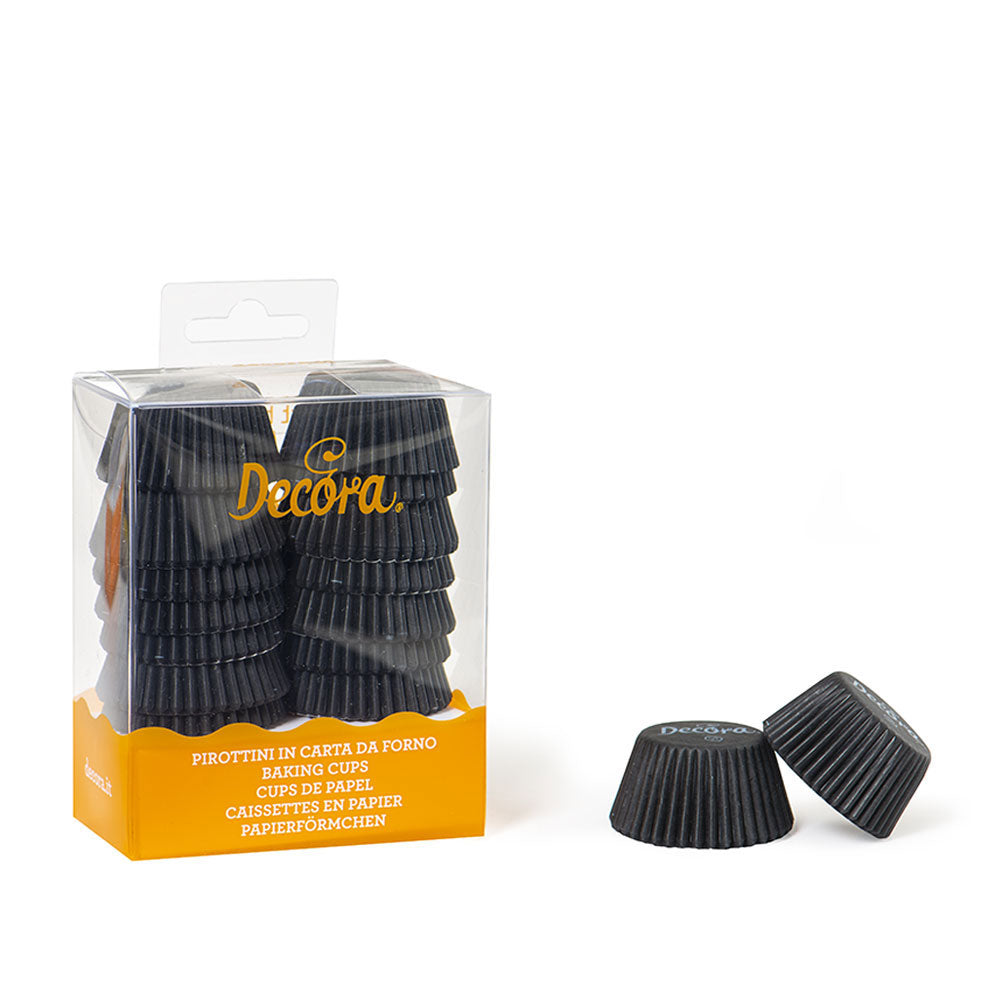decora mini cupcake cases black