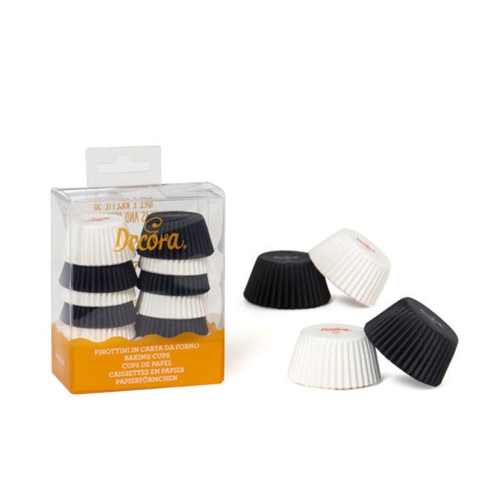 mini cupcake case black and white