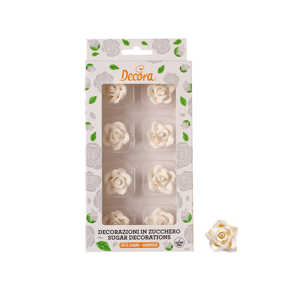 Decora white sugar flower rose