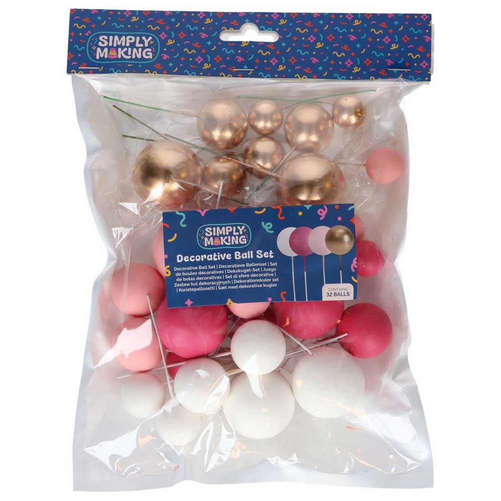 Hot Pink and Gold Decorative balls