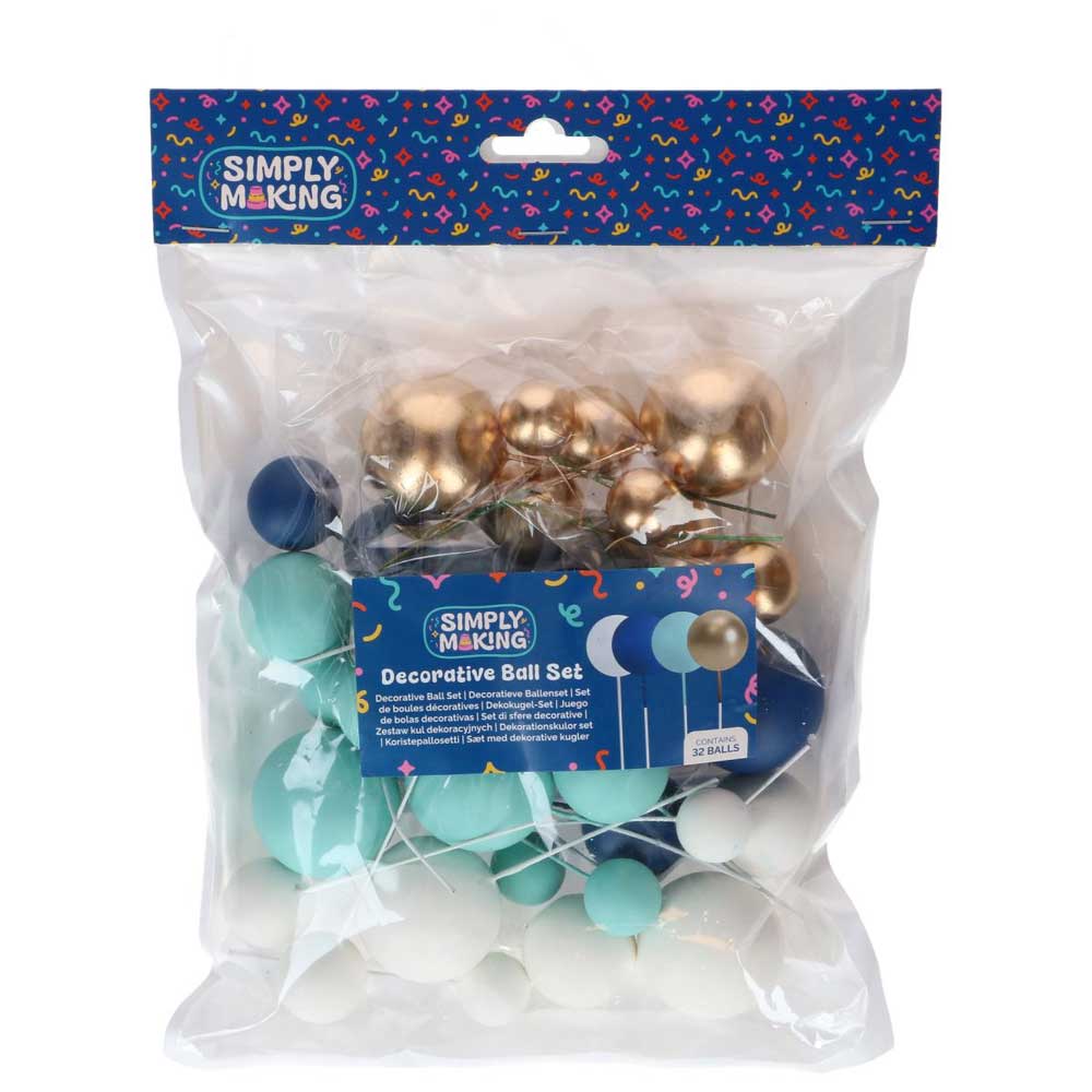 decorative blue gold balls