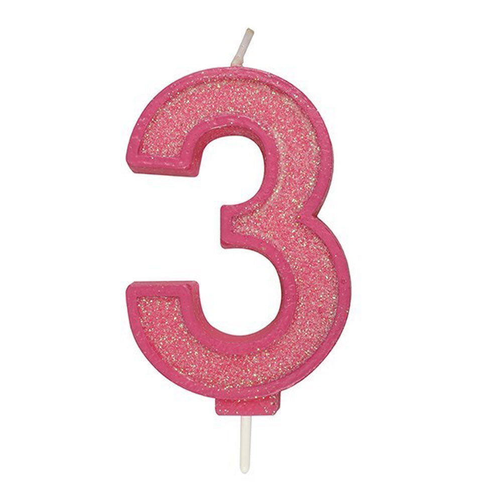 pink Number Candle