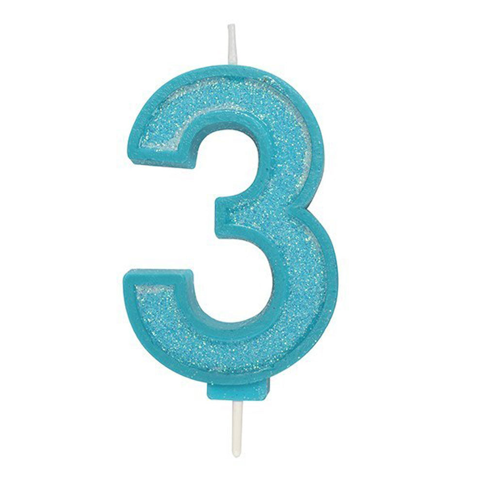 Blue Number Candle