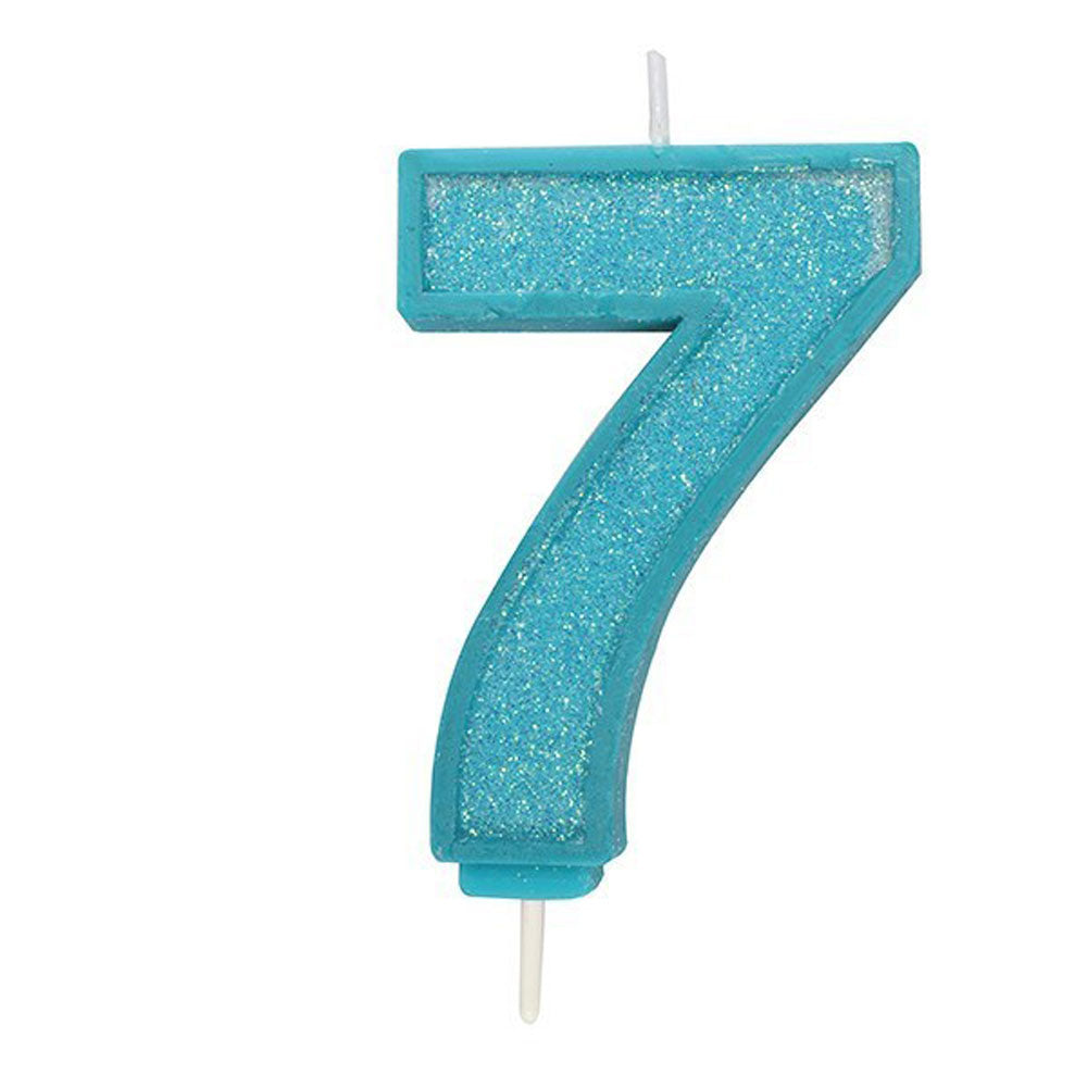 Blue Number Candle