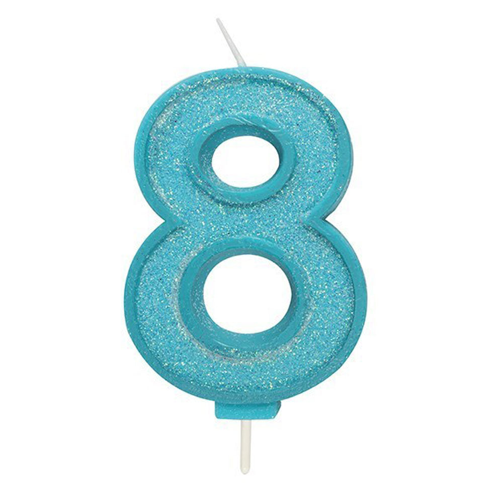 Blue Number Candle