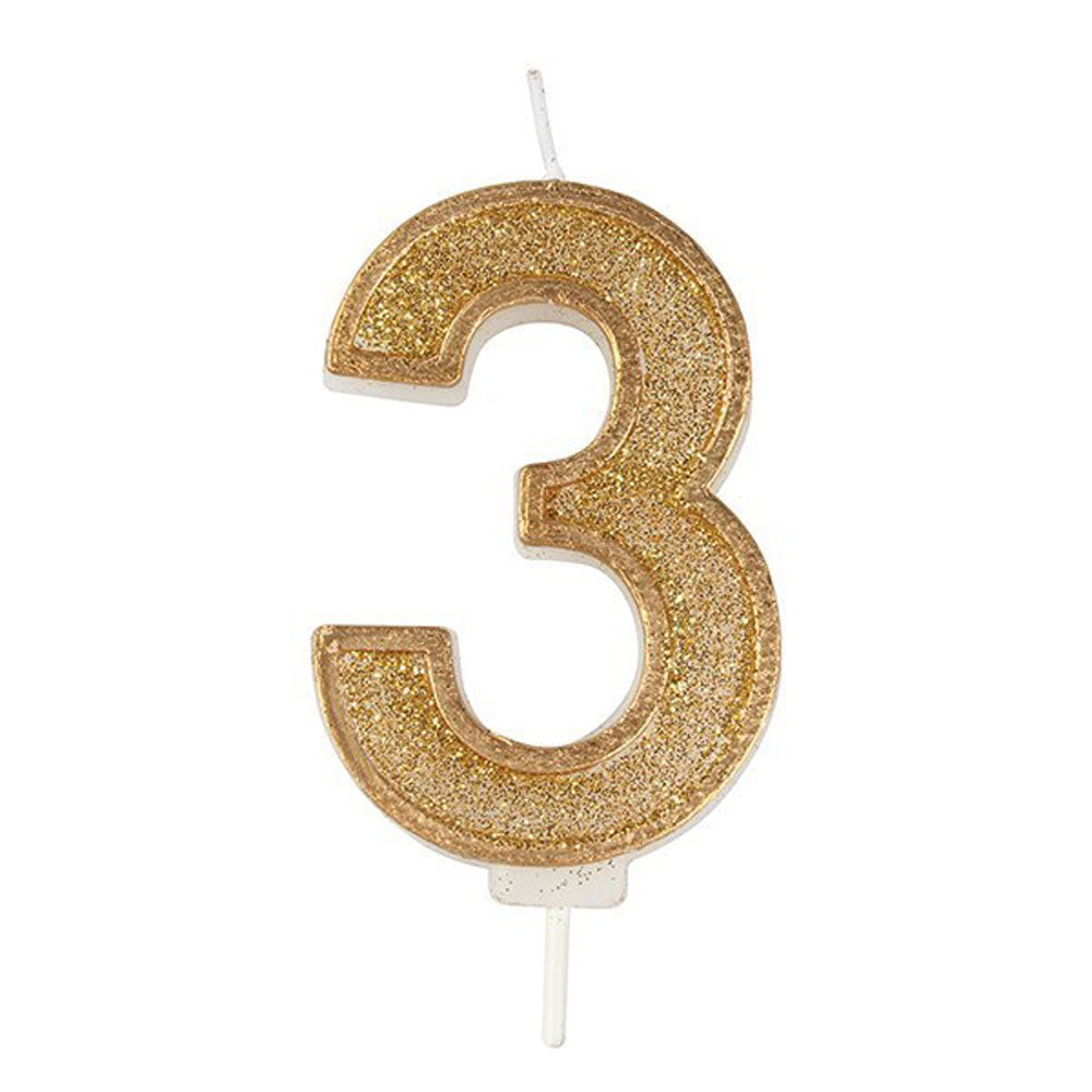 Gold Number Candle