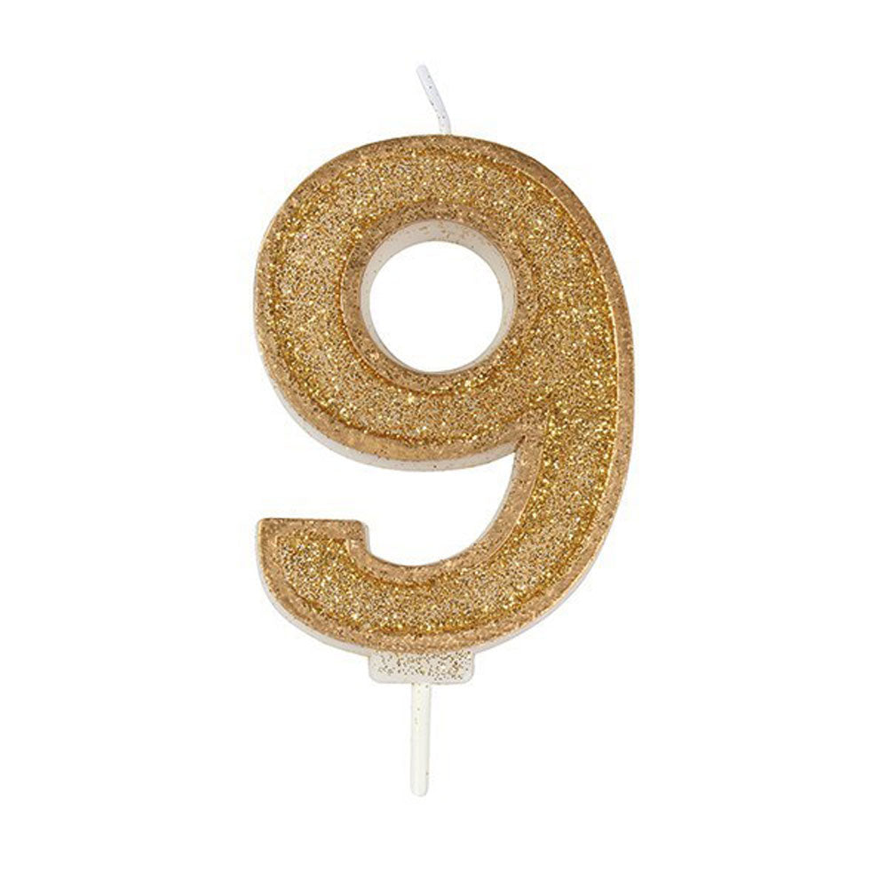 Gold Number Candle