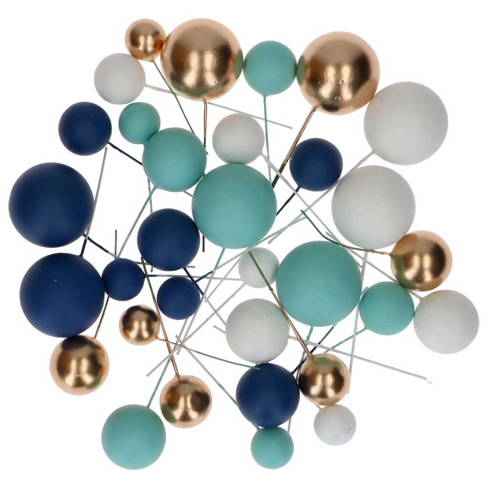 decorative blue gold balls
