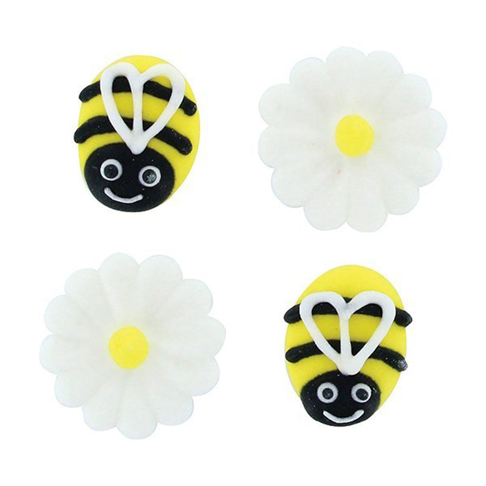 bee and daisy sugar pipings