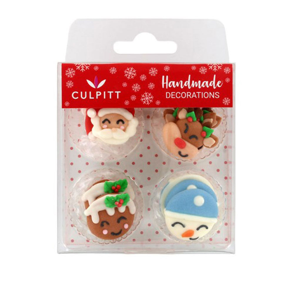 sugar decoration cheerful christmas faces
