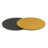 round black and gold cake board