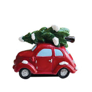 Cake Topper - Red Car with Christmas Tree