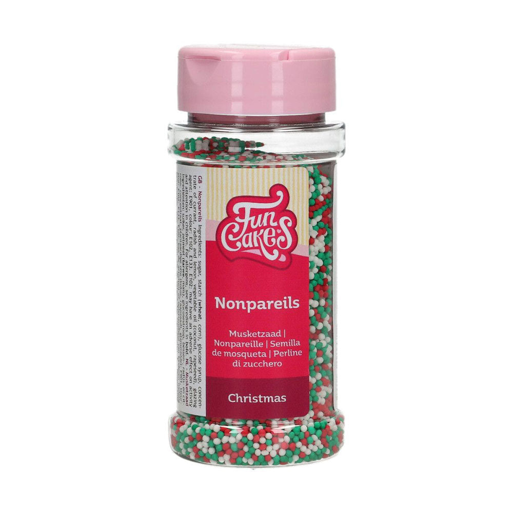 funcakes christmas red, white and green nonpariels