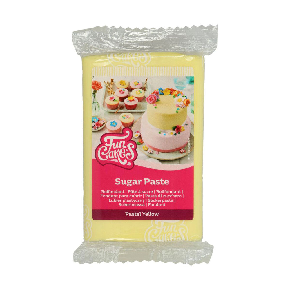 Funcakes sugarpaste pastel yellow