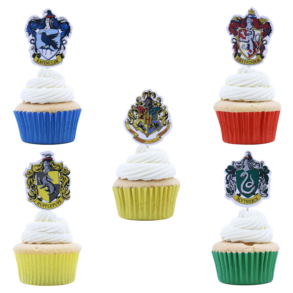 harry potter cupcake toppers hogwarts crests