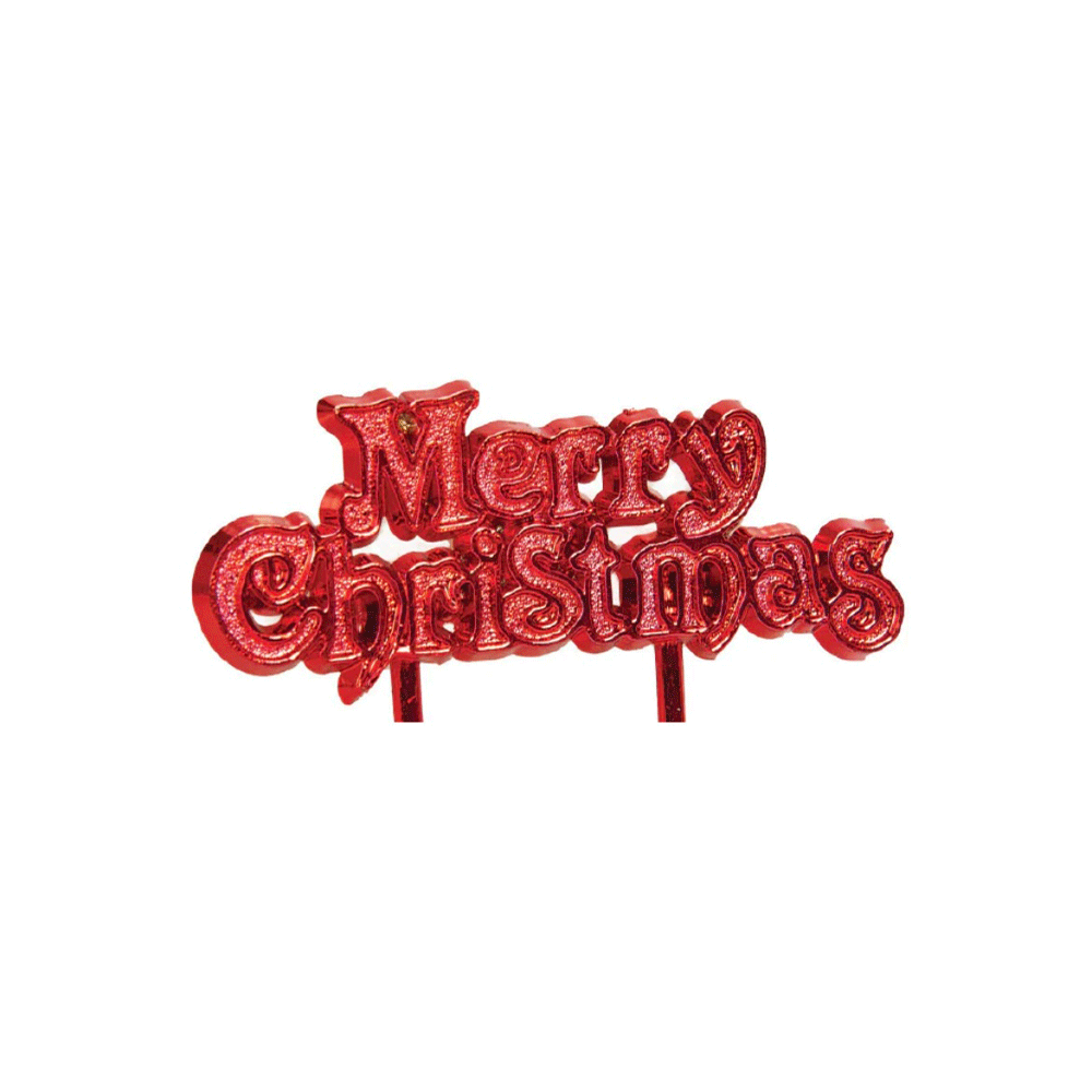 Merry Christmas red cake topper