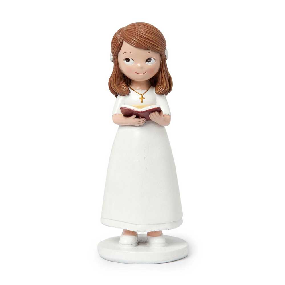 communion girl cake topper with book