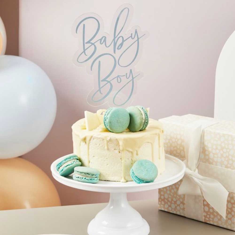Baby Boy acrylic cake topper