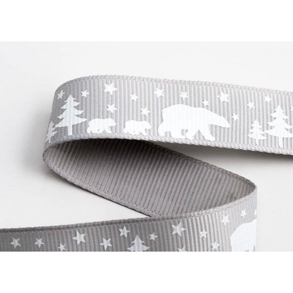 christmas ribbon grey polar bear image