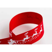 christmas red ribbon santa sleigh