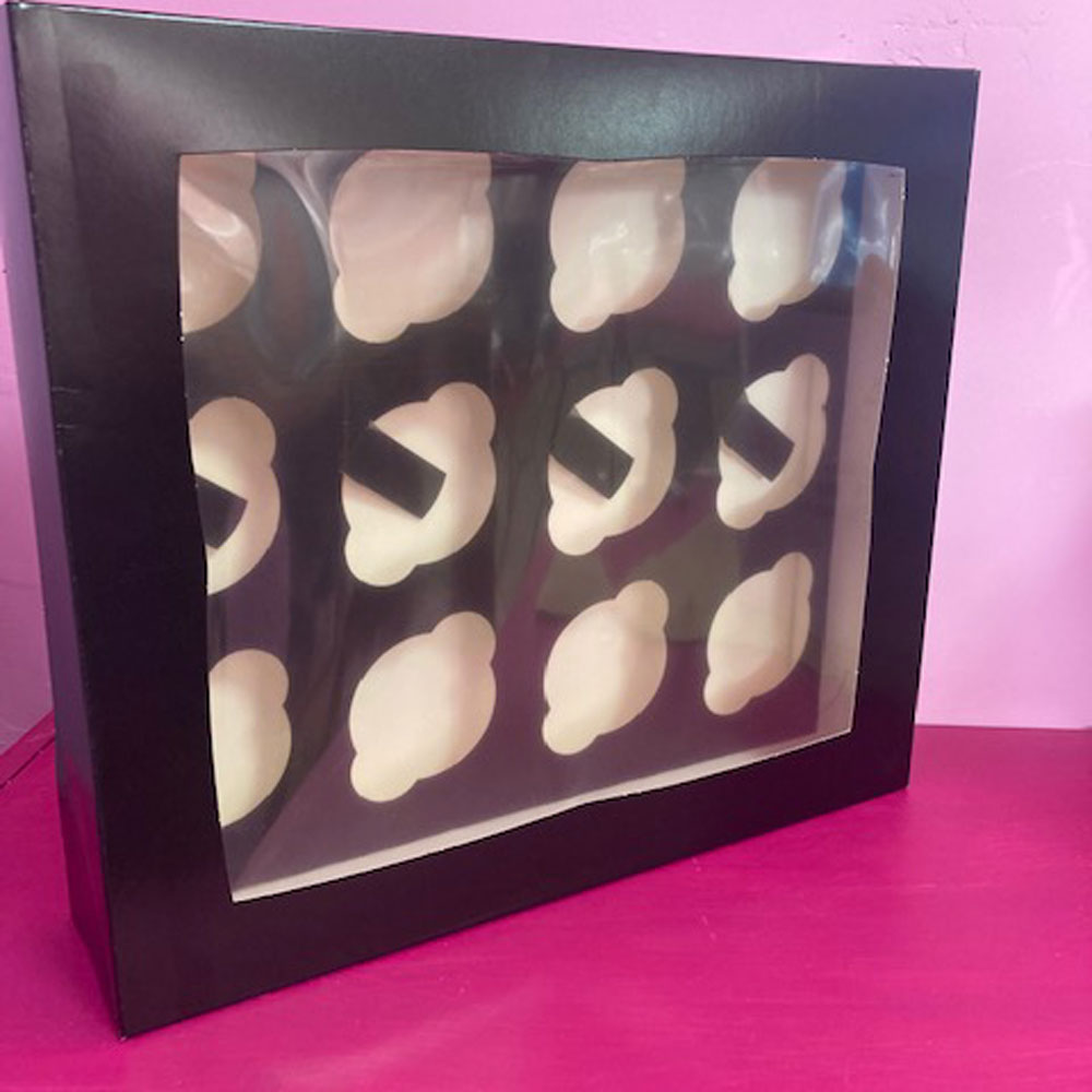 12 cupcake box black