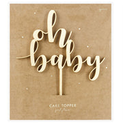 oh baby wooden cake topper