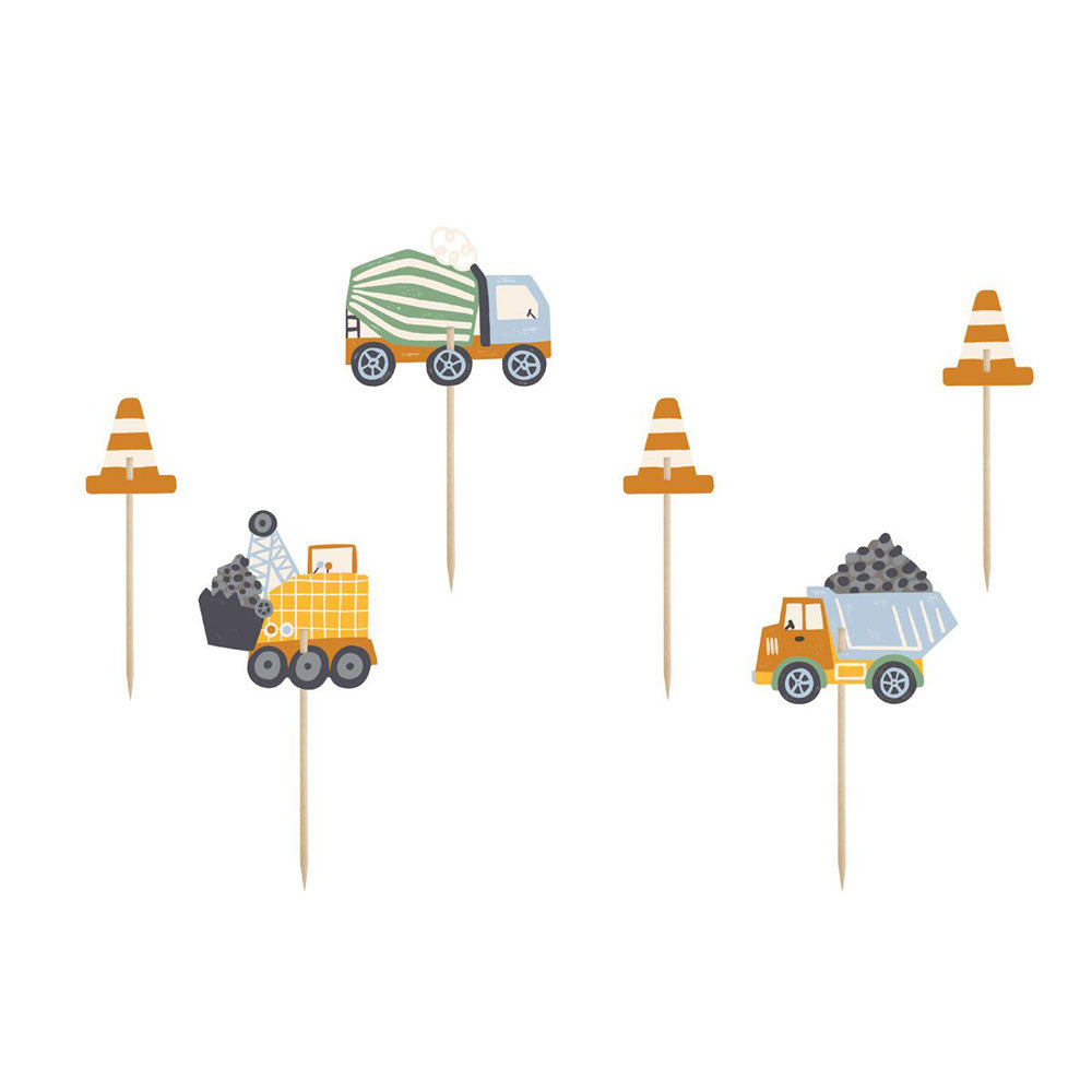 PartyDeco Constructions cake topper set
