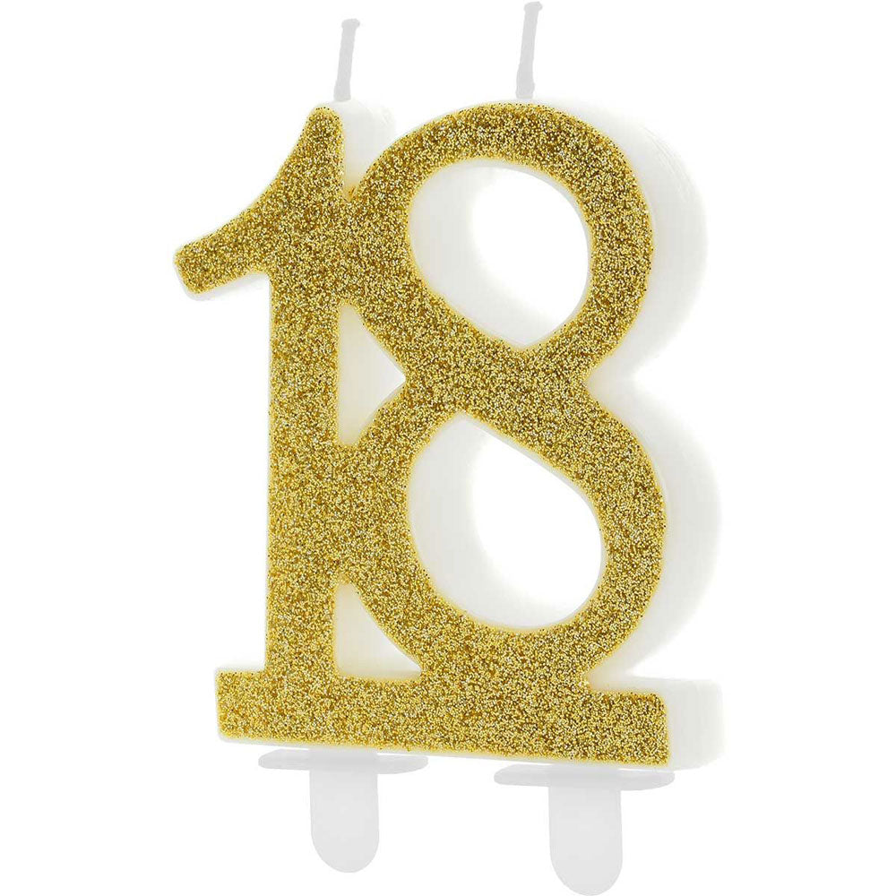 PartyDeco gold candle 18