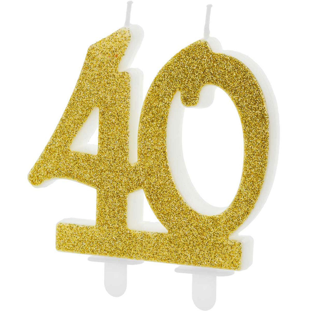 PartyDeco gold candle 40