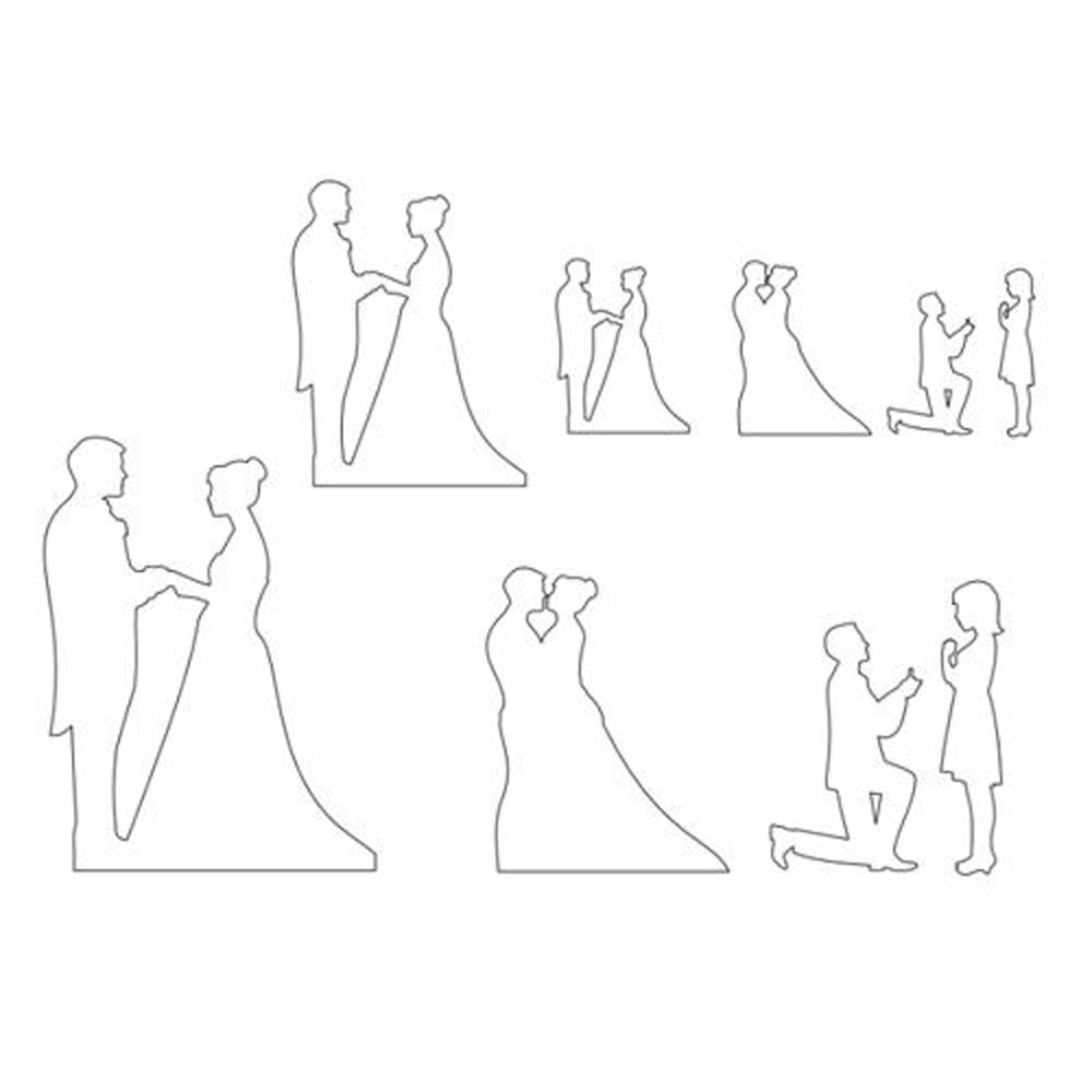 patchwork cutters wedding sil cut outs