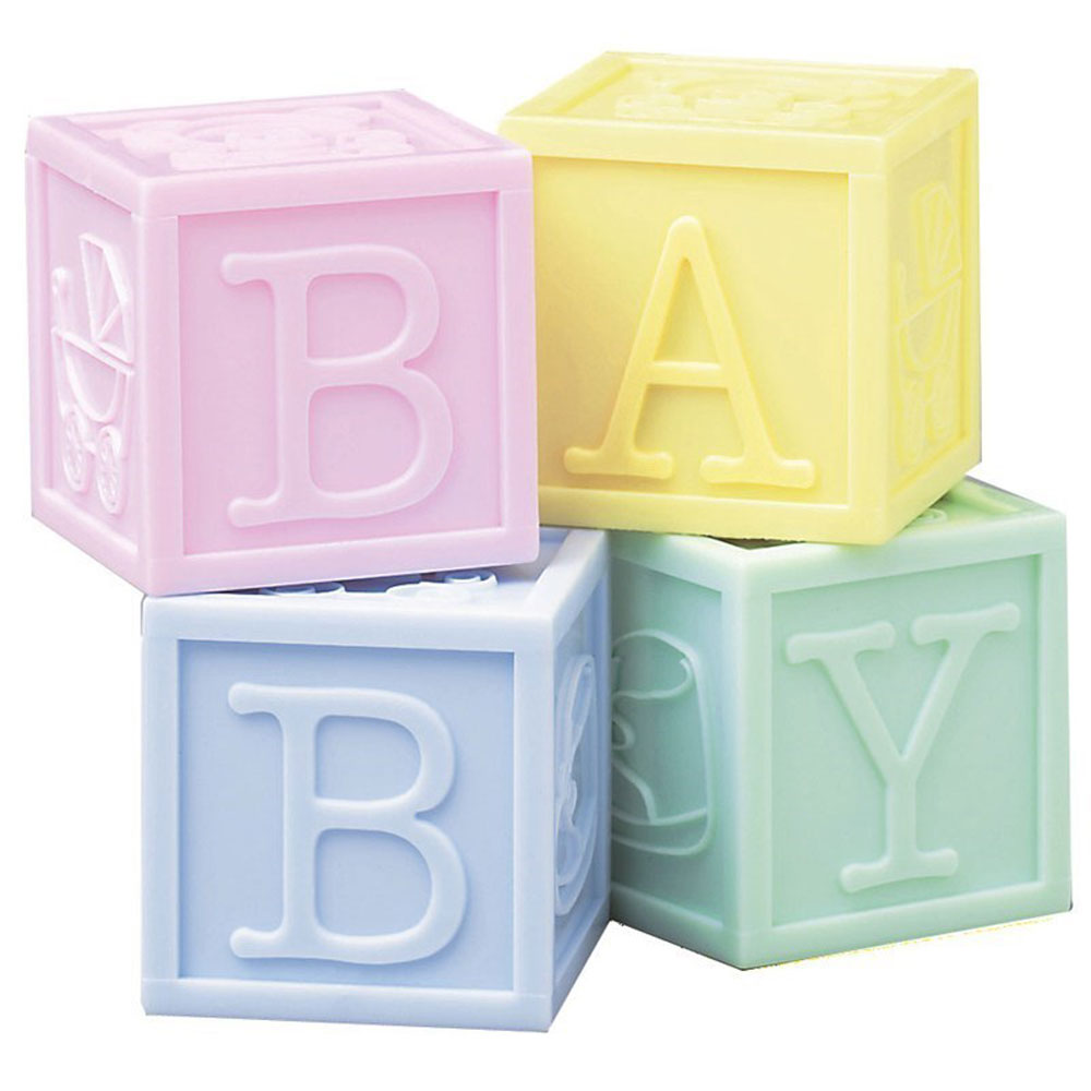 baby building block cake topper