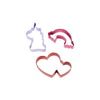 wilton magical cookie cutter set of 3 rainbow, heart and unicorn