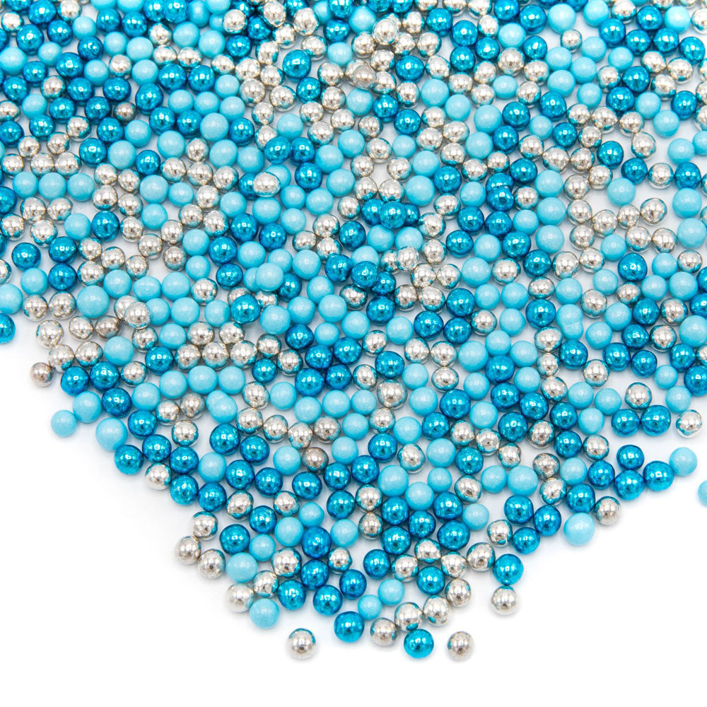 happy sprinkles blue fancy metallic chocolate pearls