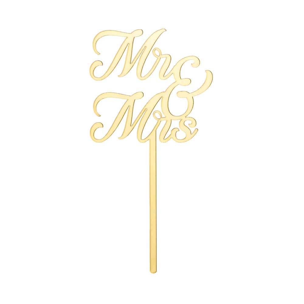 wedding cake topper mr and mrs gold