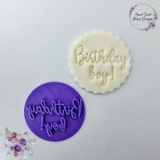 fondant stamp birthday boy