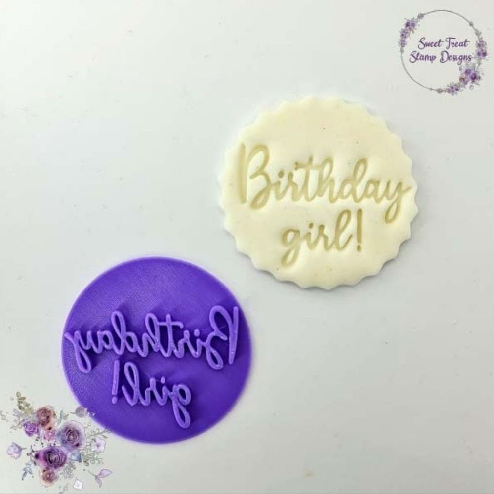 fondant stamp birthday girl