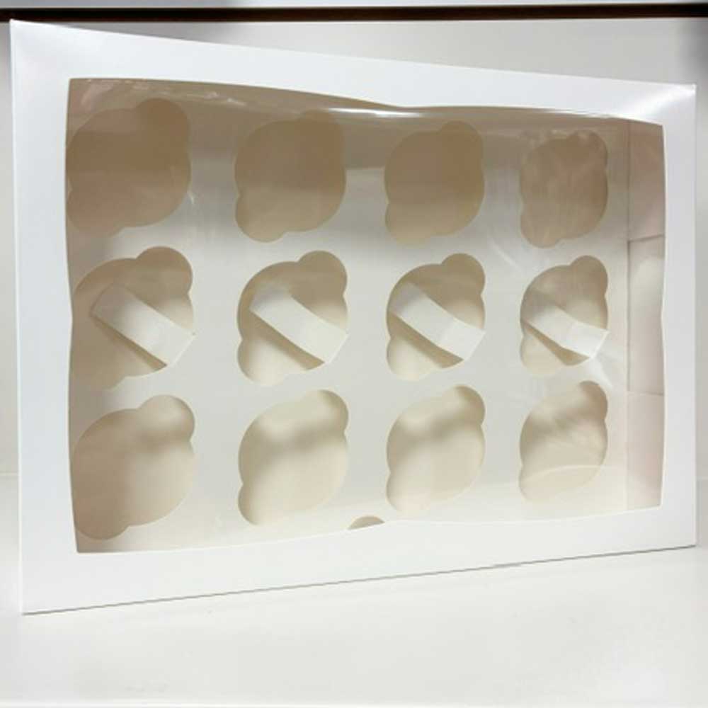 12 cupcake box white with window