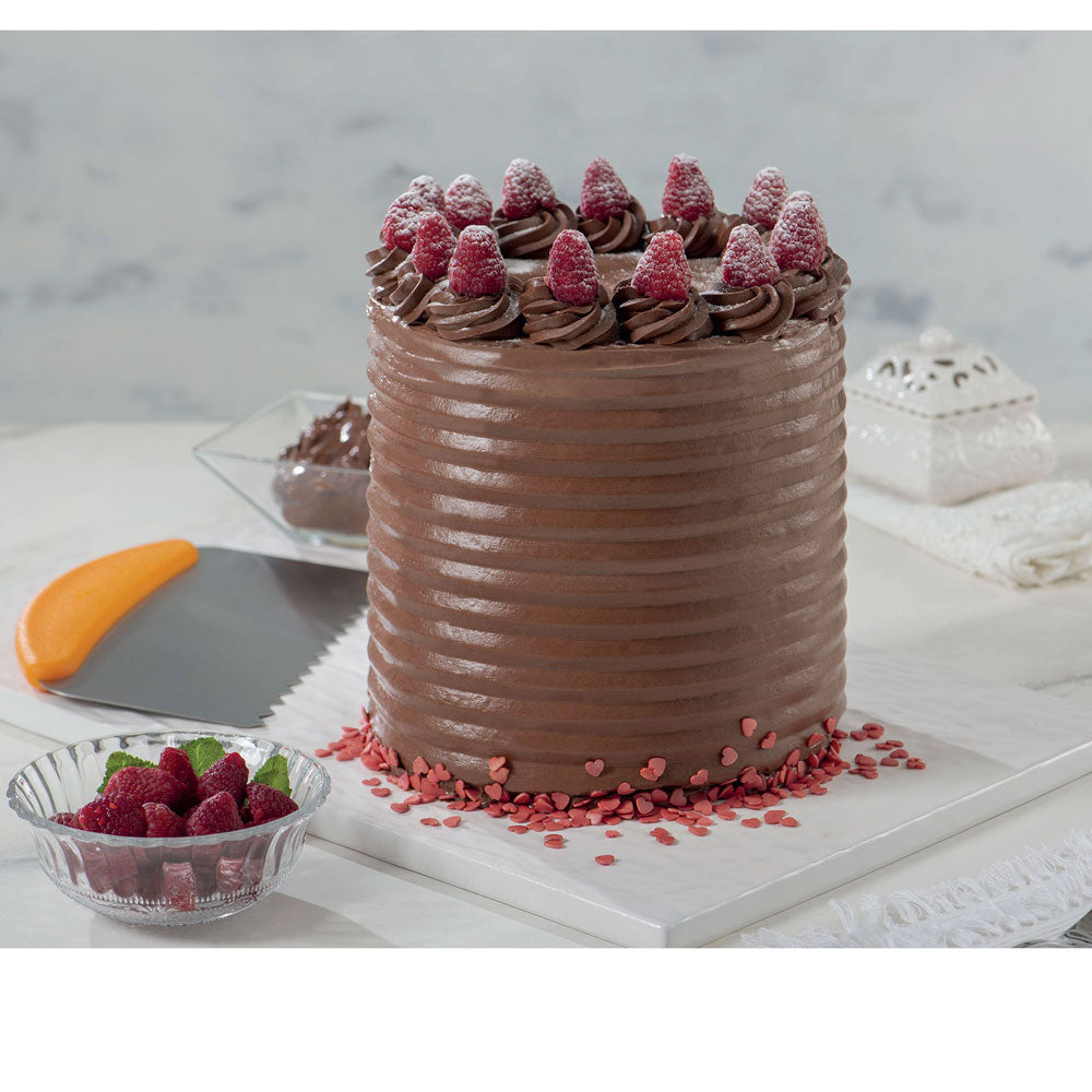 decora metal cake scraper wavy pattern
