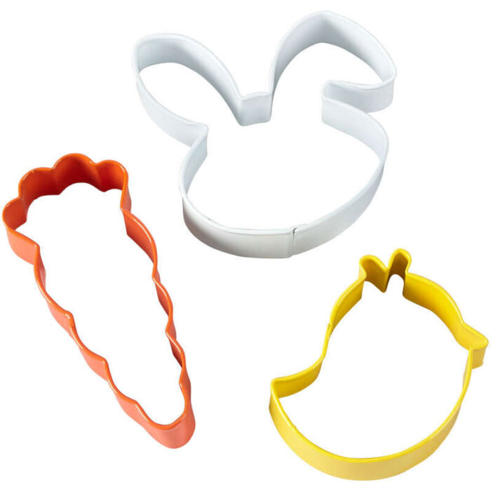 wilton easter cookie cutter set, carrot cookie cutter, rabbit cookie cutter, chick cookie cutter