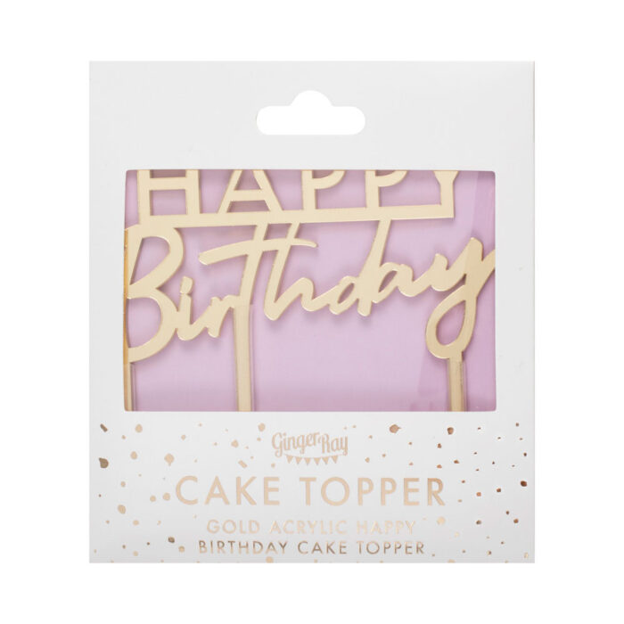 gold cake topper birthday cake topper