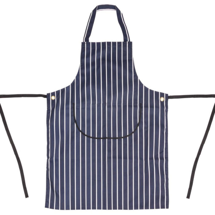 apron navy stripe with pocket