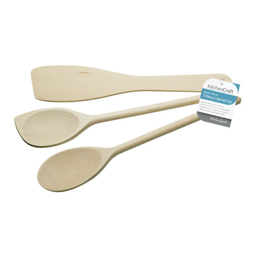 kitchencraft set of three wooden spoons