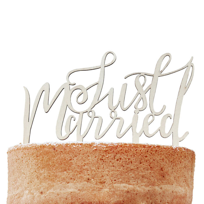 ginger ray just married wooden cake topper just married cake topper