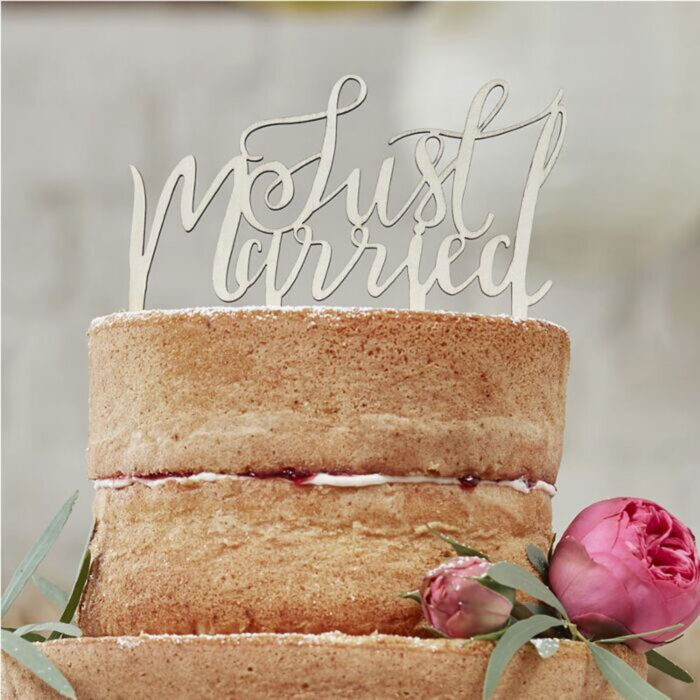 just married cake topper