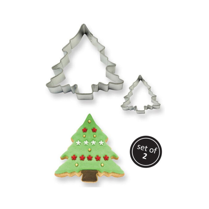 set of 2 christmas tree cookie cutter