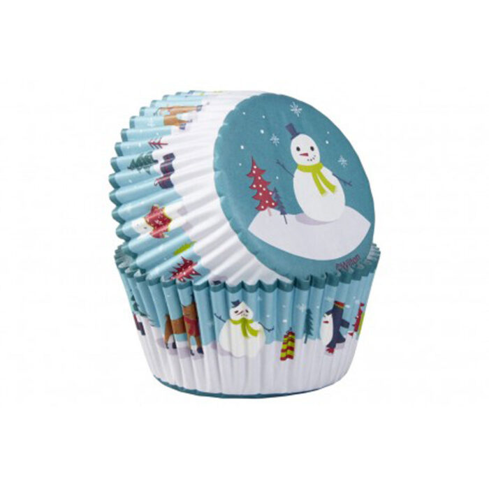 snowman christmas cupcake case